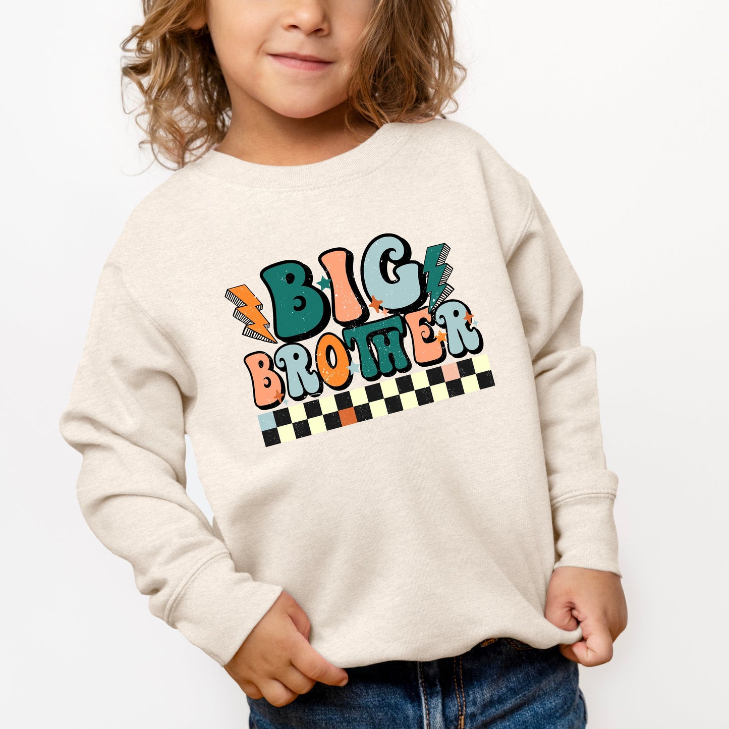 Big Brother Checkered | Toddler Graphic Sweatshirt