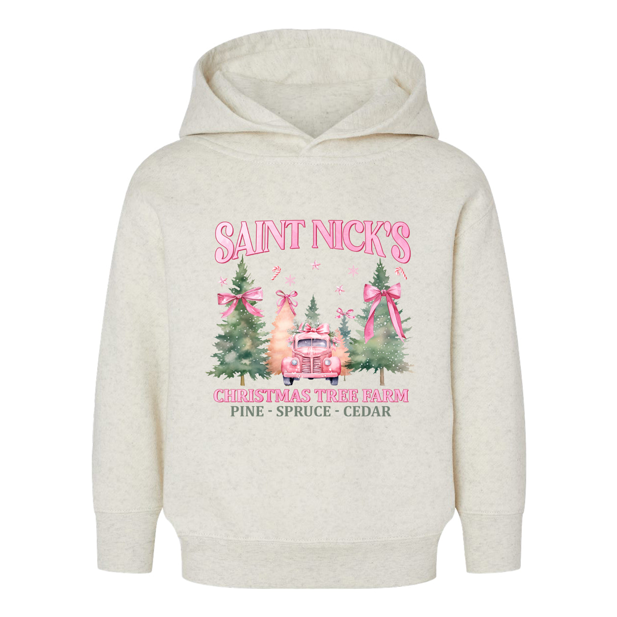 Coquette St. Nick's Tree Farm | Toddler Graphic Hoodie