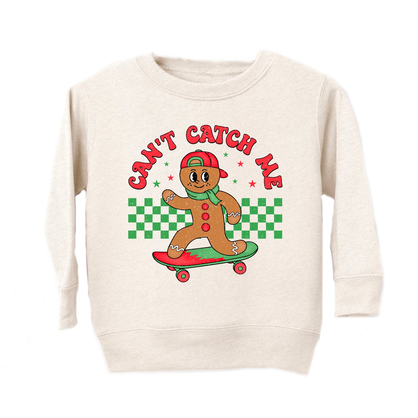 Gingerbread Man Skateboard | Youth Ultra-Soft Graphic Sweatshirt