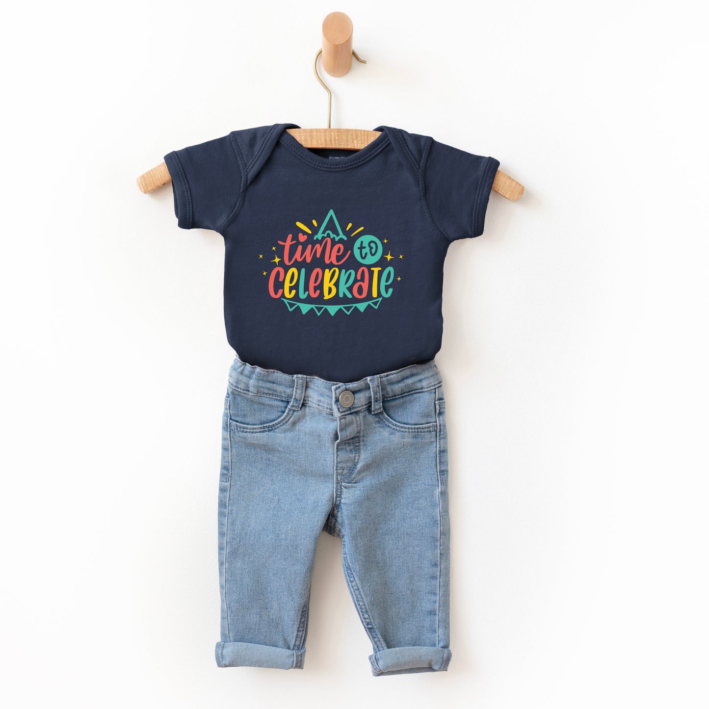 Time To Celebrate | Baby Graphic Short Sleeve Bodysuit