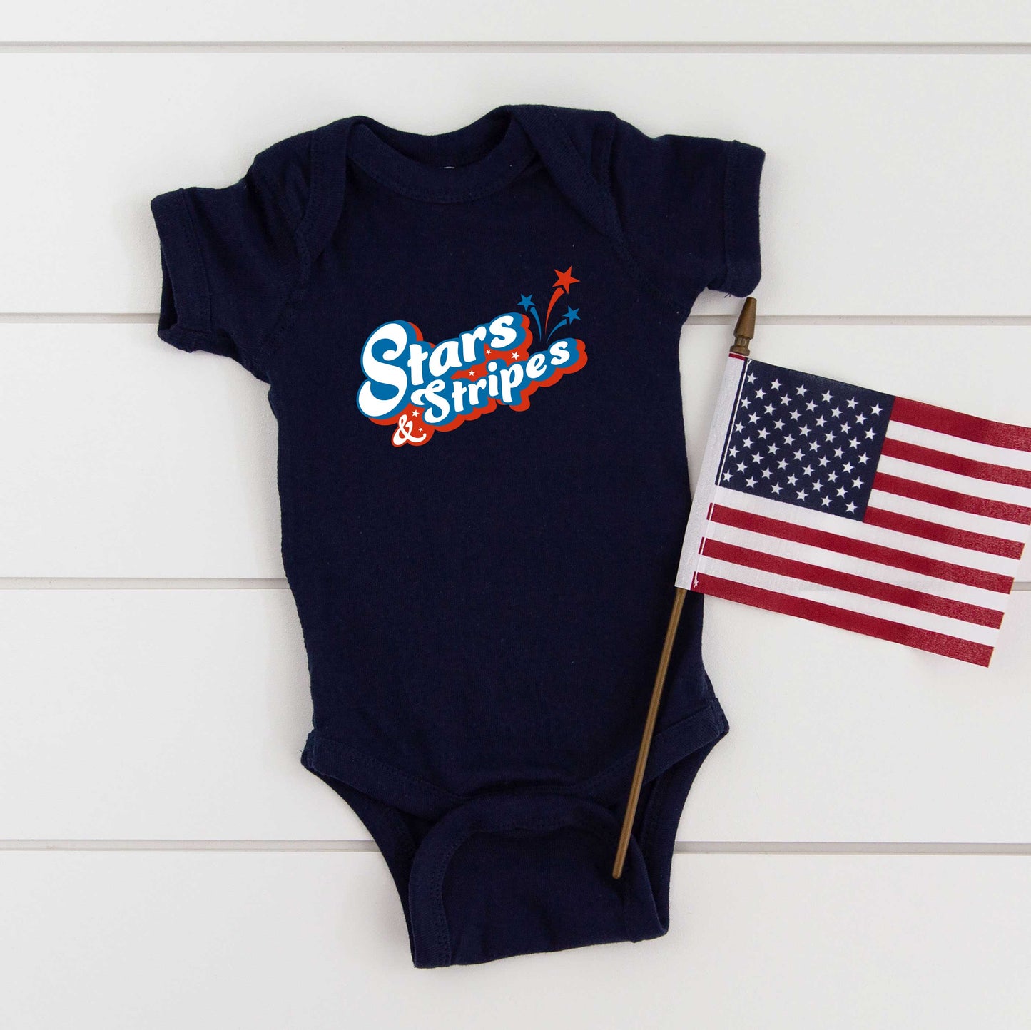 Stars and Stripes Firework | Baby Graphic Short Sleeve Bodysuit
