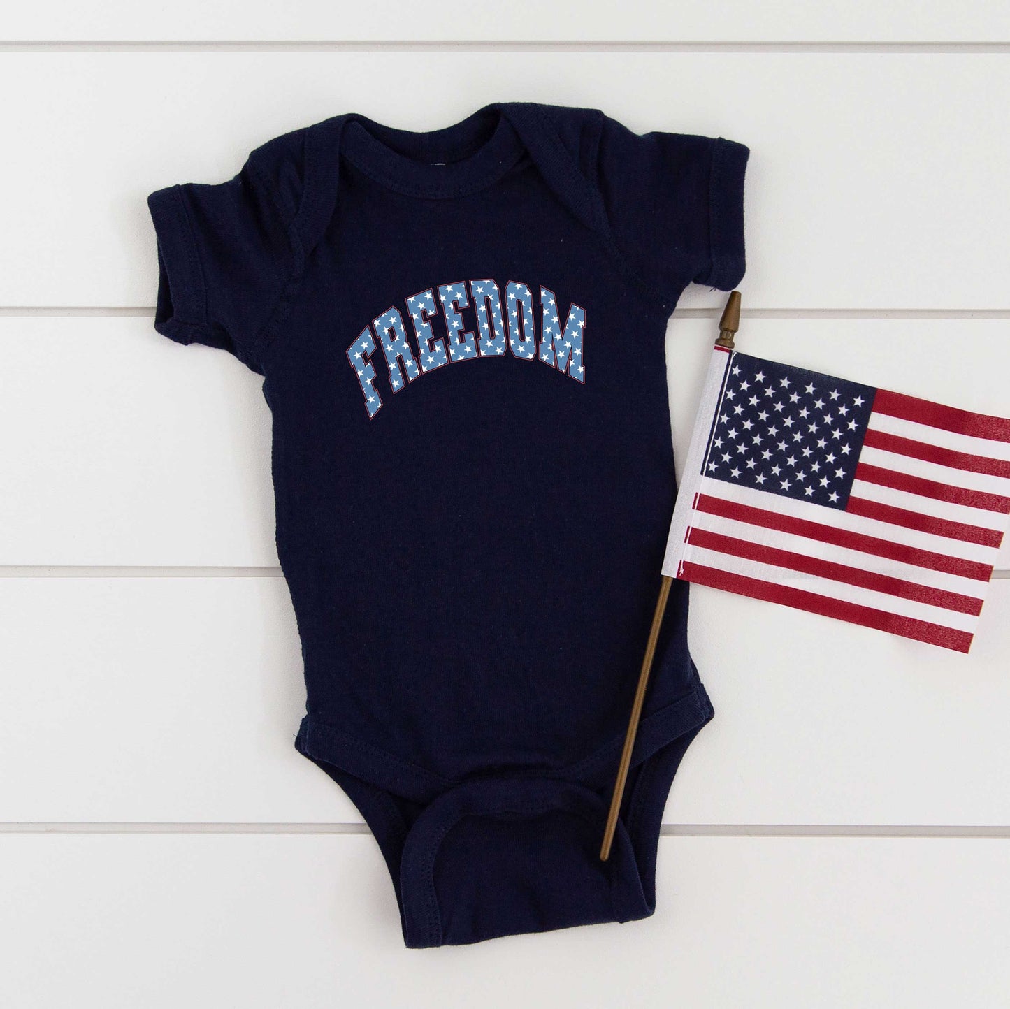 Retro Freedom Stars | Baby Graphic Short Sleeve Bodysuit