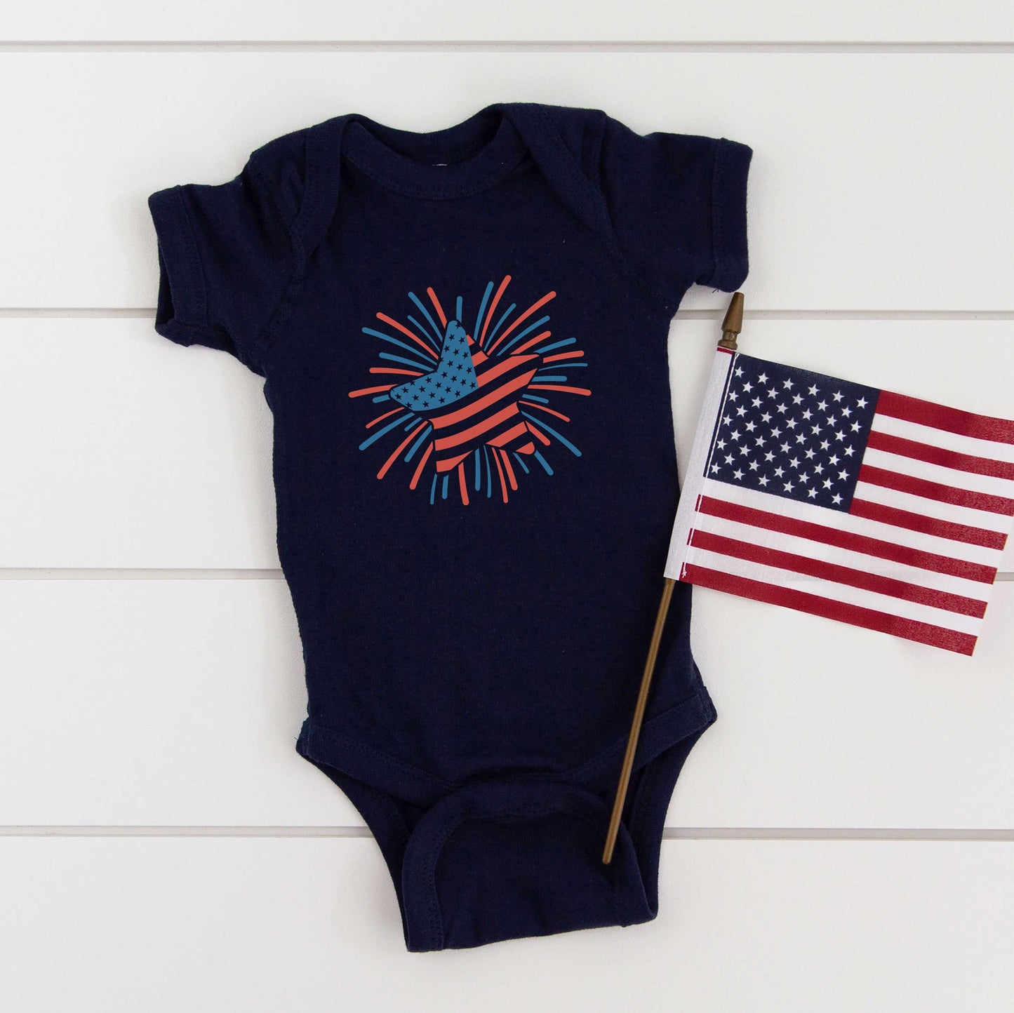 Star Flag Firework | Baby Graphic Short Sleeve Bodysuit