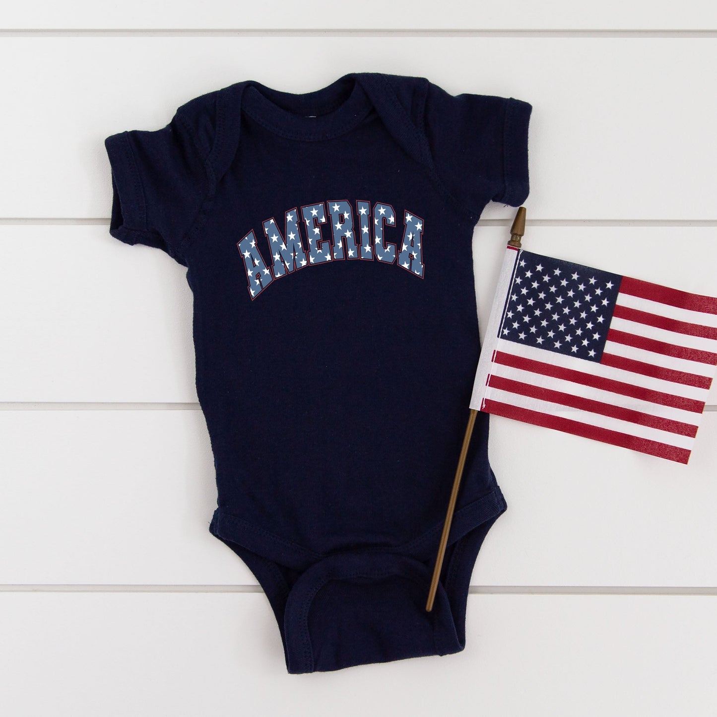 Retro America Stars | Baby Graphic Short Sleeve Bodysuit