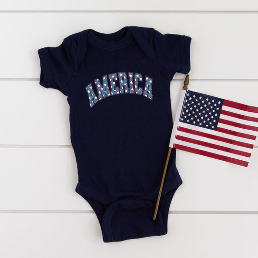 Retro America Stars | Baby Graphic Short Sleeve Bodysuit