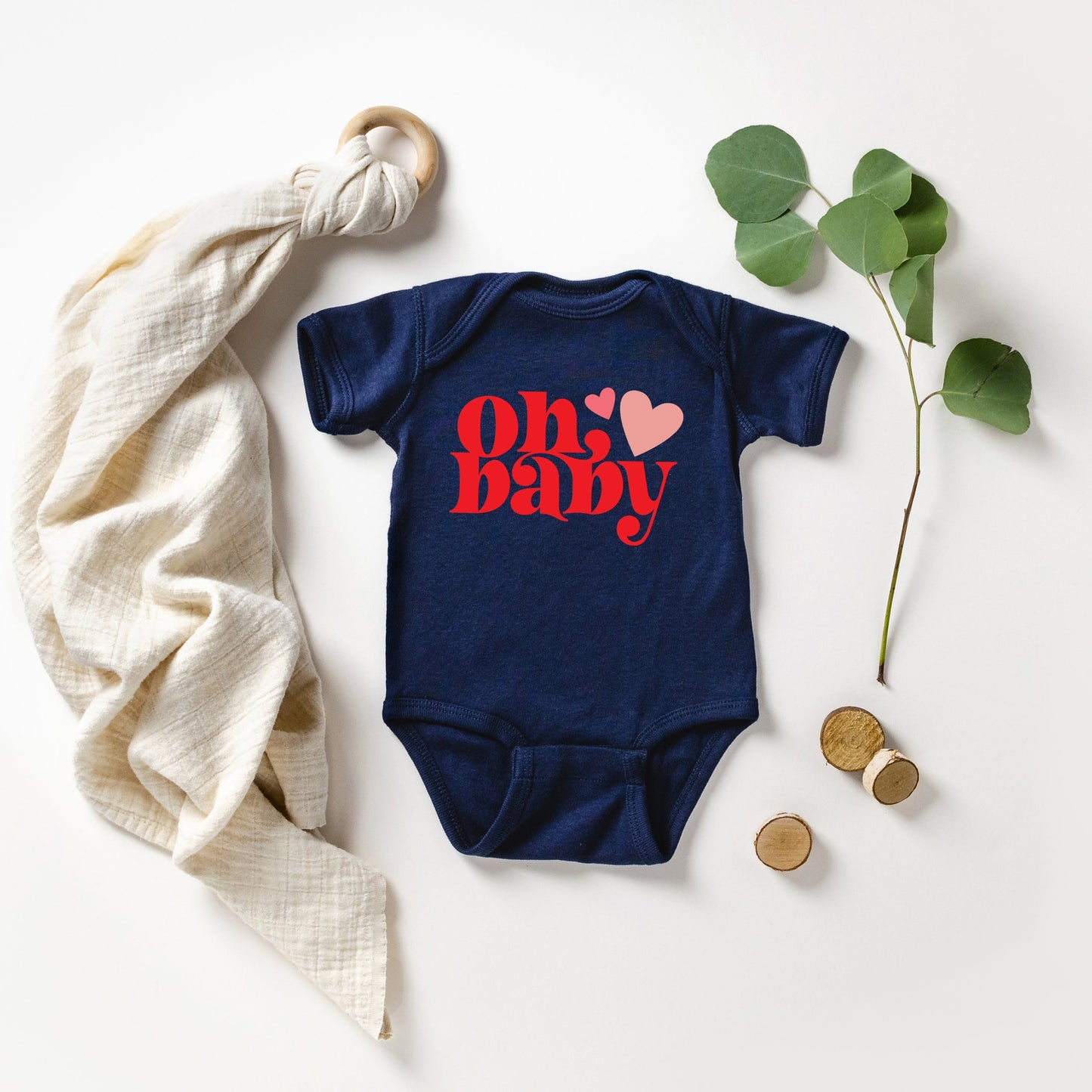 Oh Baby Heart | Baby Graphic Short Sleeve Bodysuit