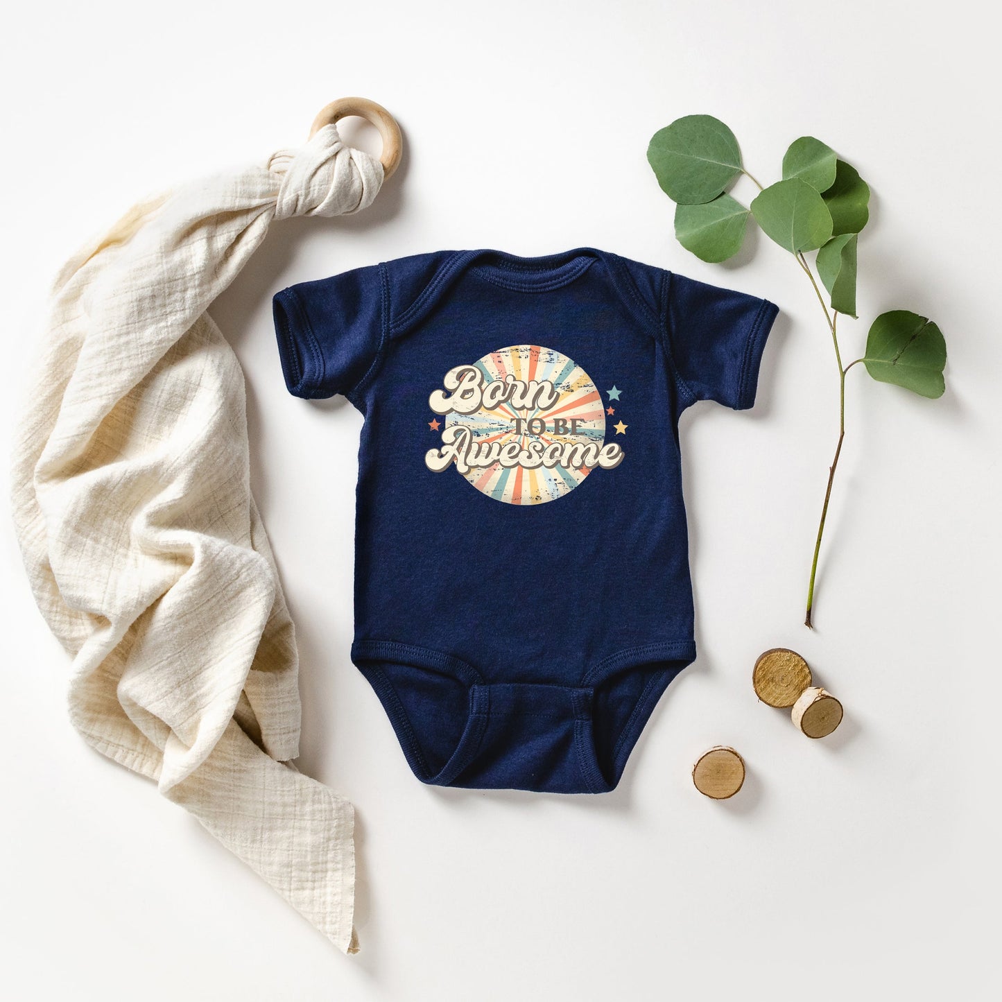 Born To Be Awesome | Baby Graphic Short Sleeve Bodysuit