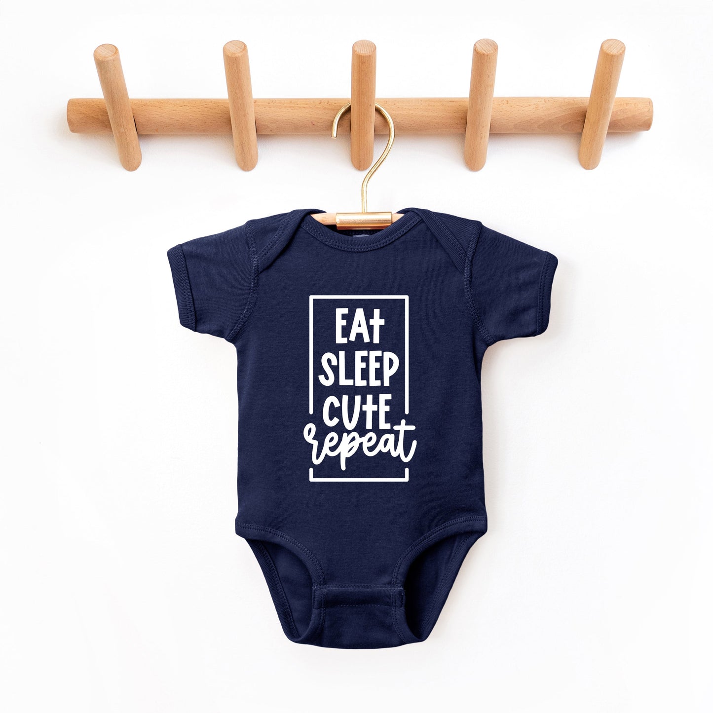 Eat Sleep Cute Repeat | Baby Graphic Short Sleeve Bodysuit