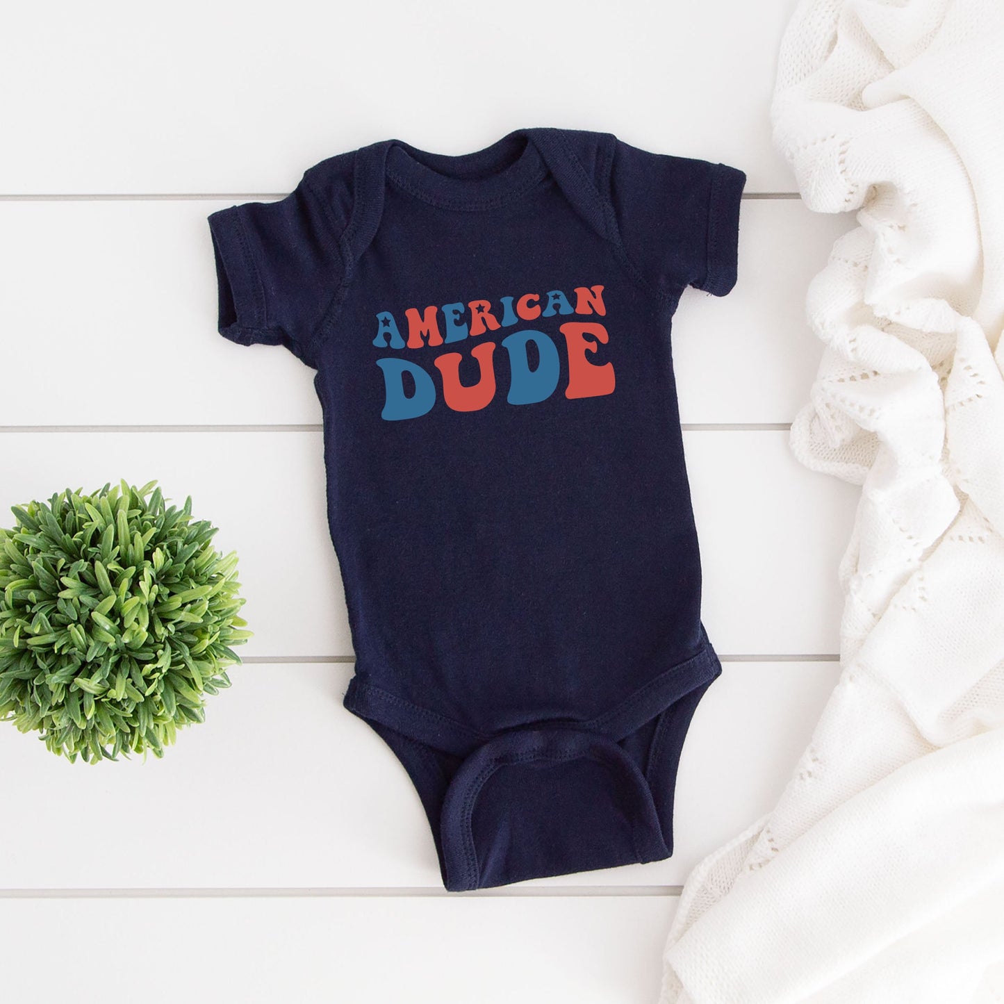 American Dude | Baby Graphic Short Sleeve Bodysuit