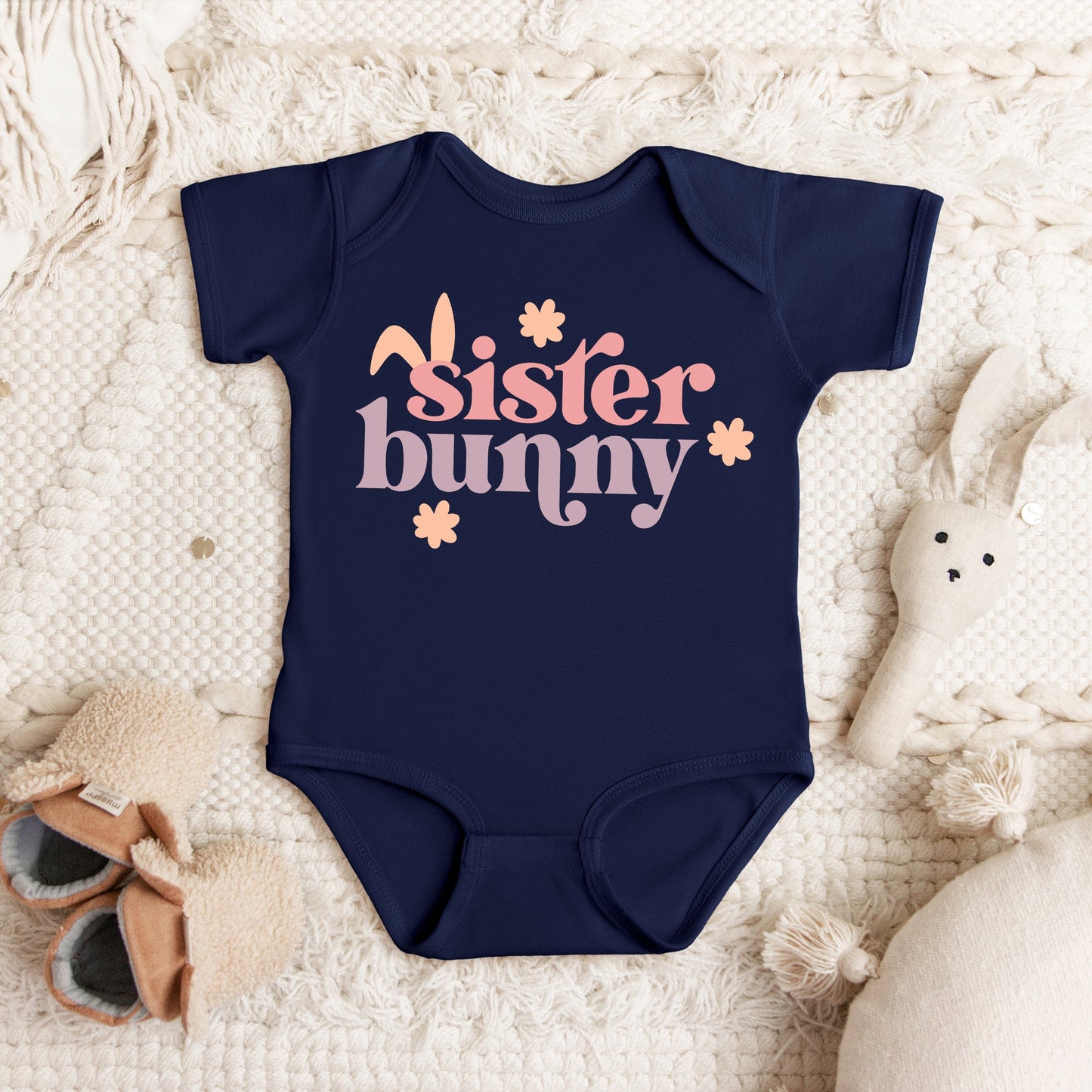 Sister Bunny | Baby Graphic Short Sleeve Bodysuit
