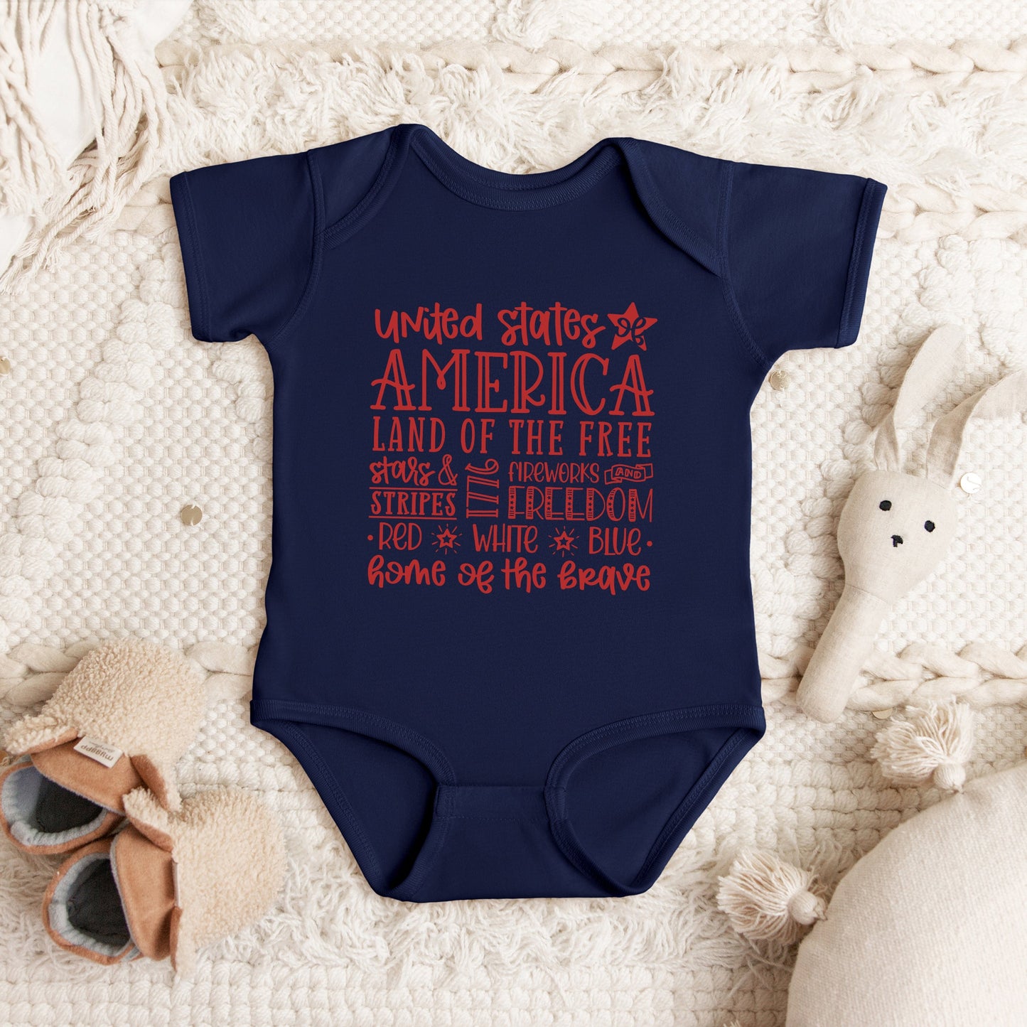 4th of July Subway | Baby Graphic Short Sleeve Bodysuit