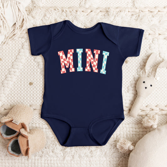 Mini Wavy Checkered | Baby Graphic Short Sleeve Bodysuit