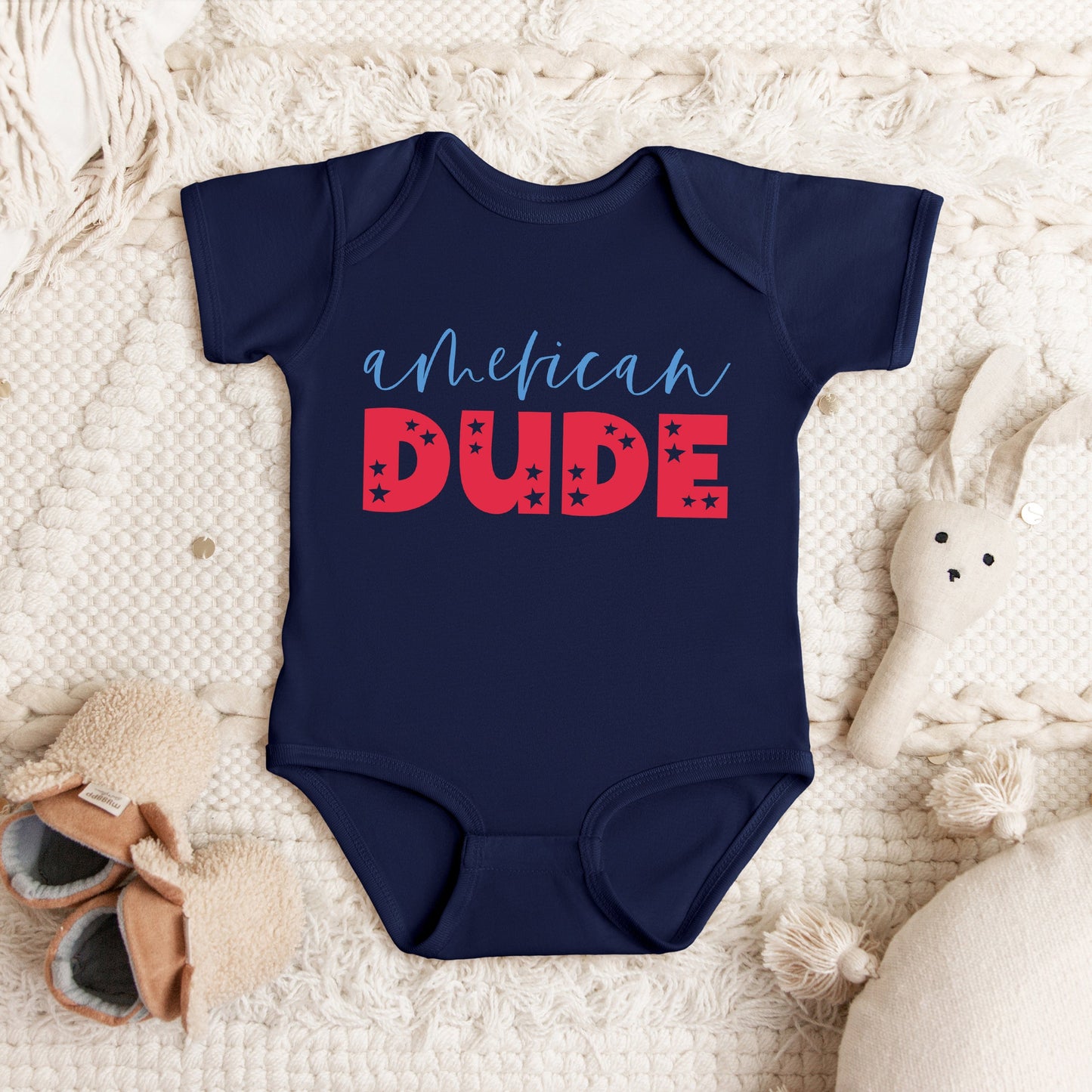 American Dude Pastel | Baby Graphic Short Sleeve Bodysuit