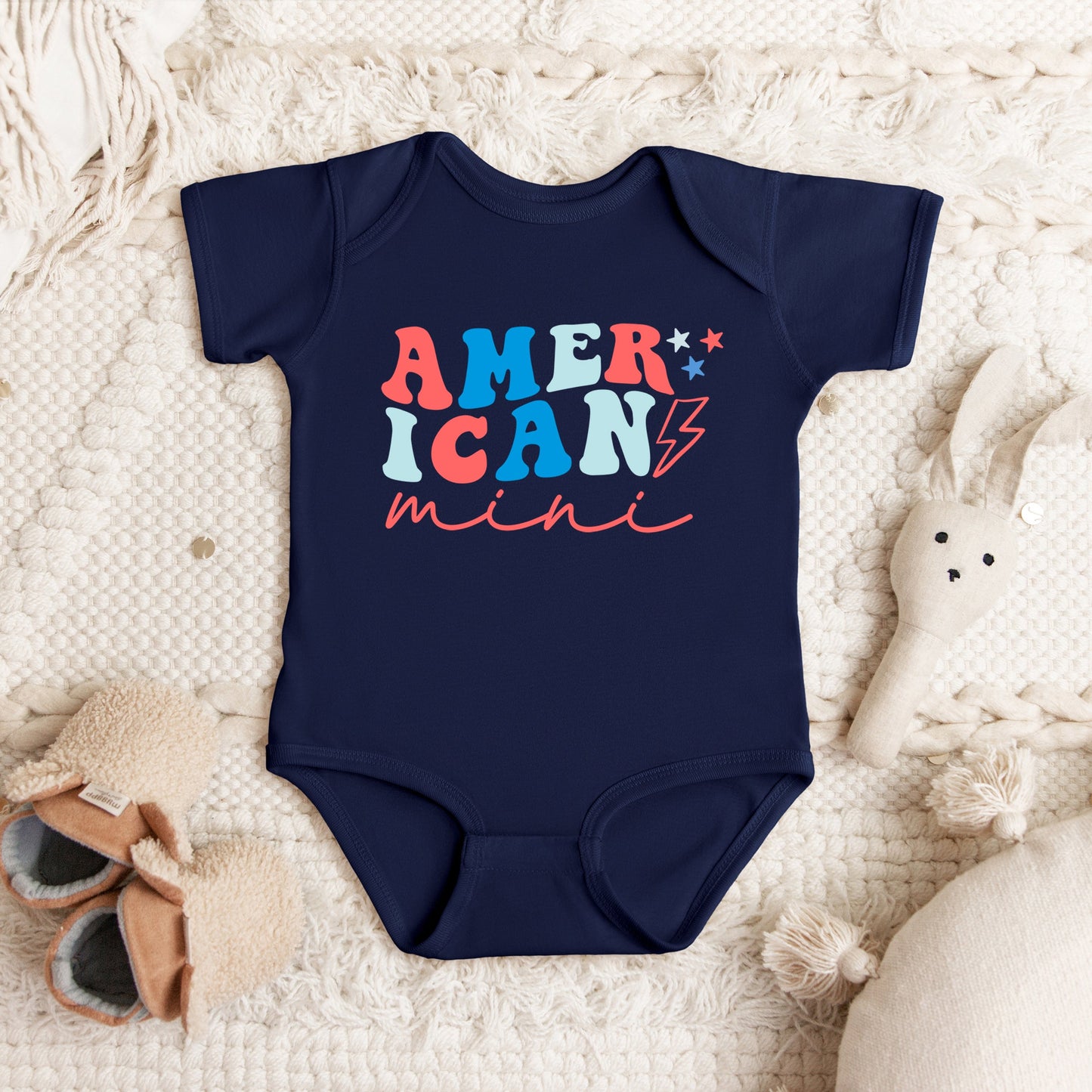American Mini Lightning Bolt | Baby Graphic Short Sleeve Bodysuit