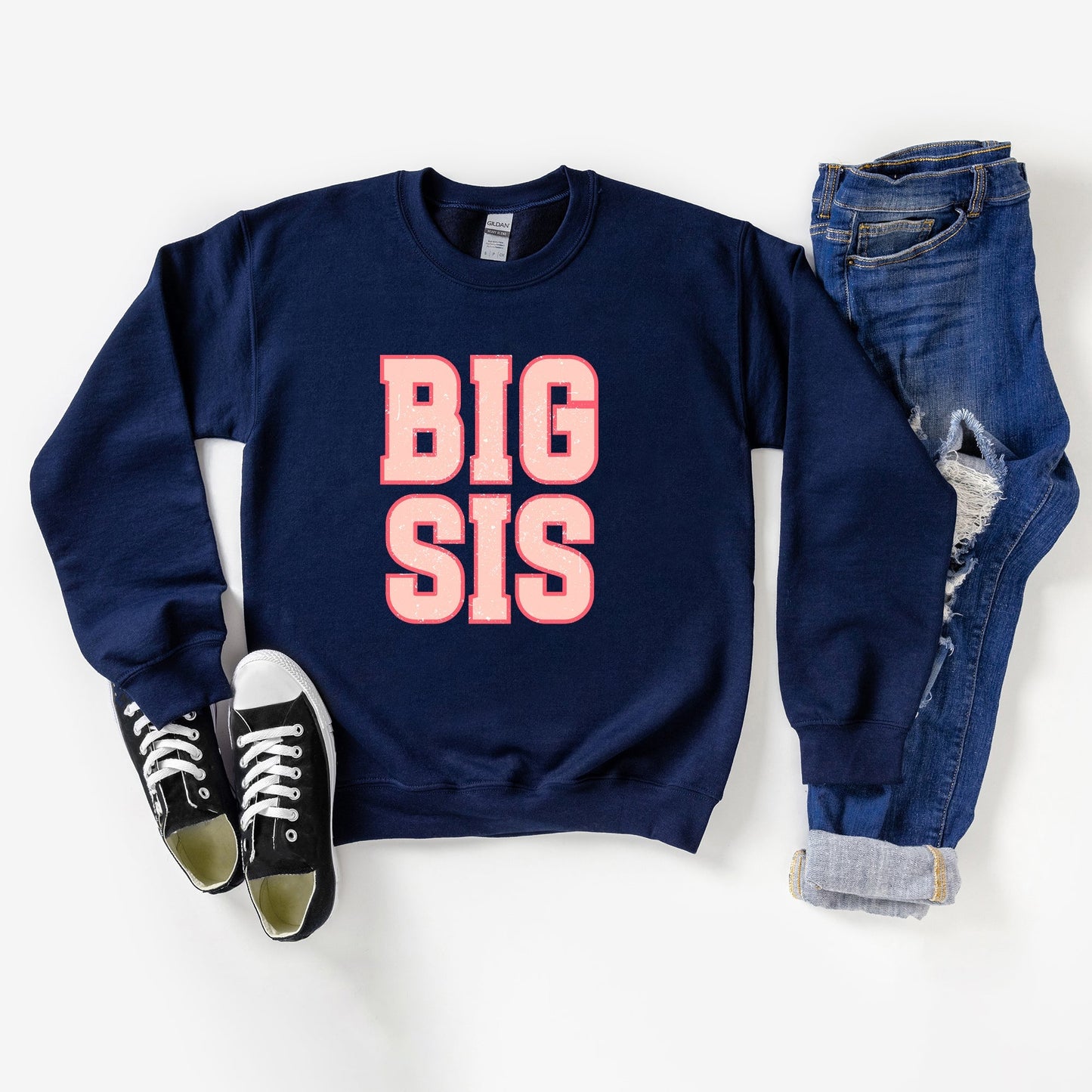 Big Sis Distressed | Youth Graphic Sweatshirt