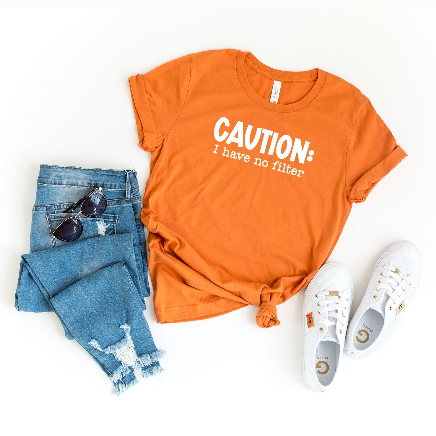 Caution I Have No Filter | Short Sleeve Graphic Tee