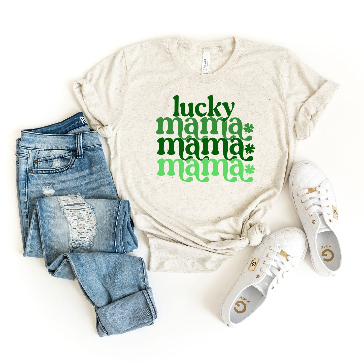 Lucky Mama Clovers Stacked | Short Sleeve Graphic Tee