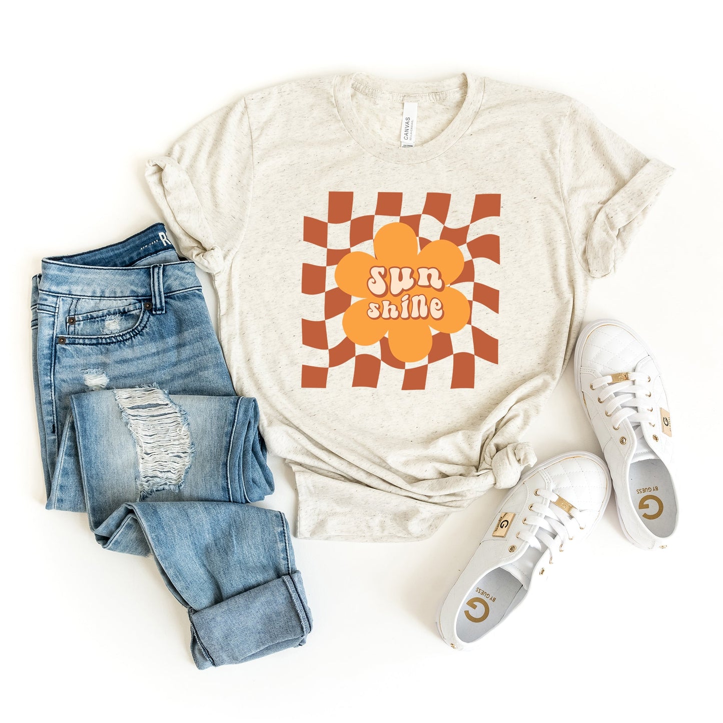 Sun Shine Checkered | Short Sleeve Crew Neck