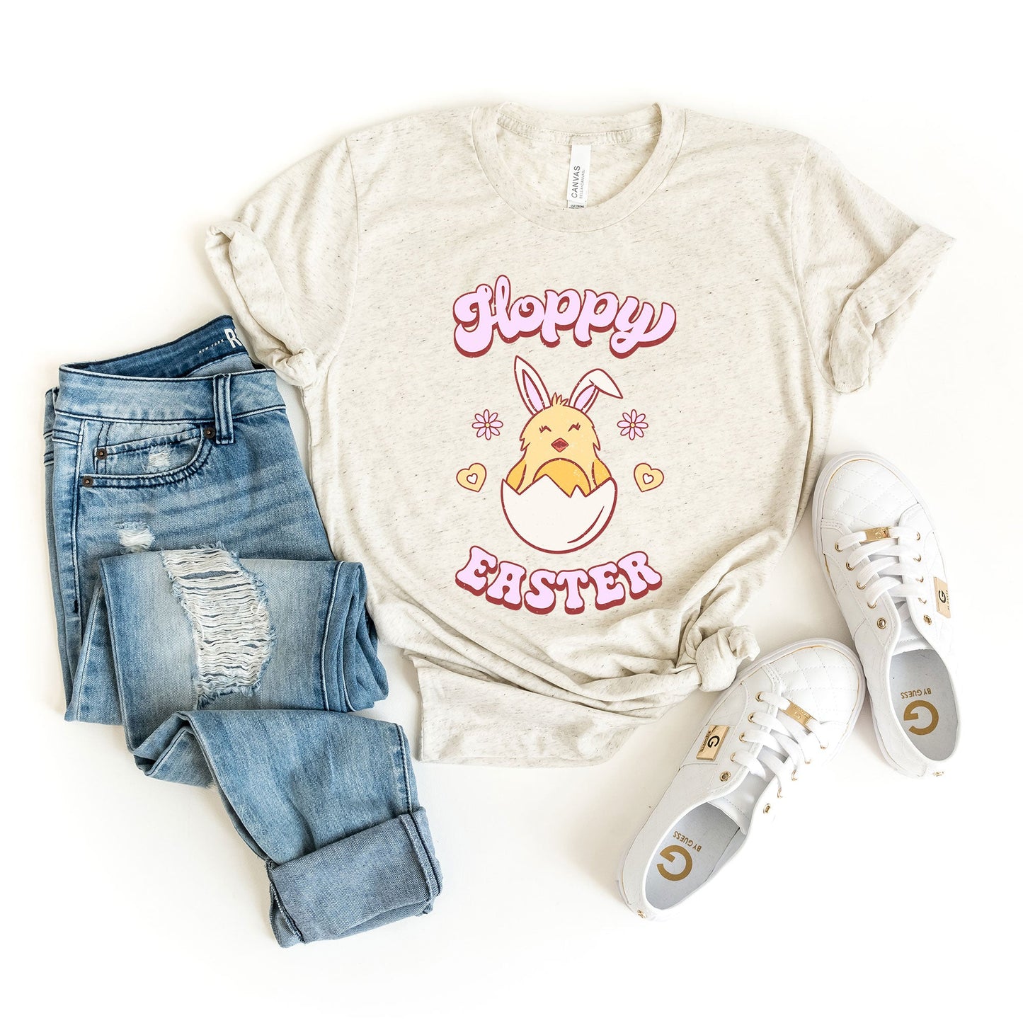 Hoppy Easter Chick Colorful | Short Sleeve Graphic Tee