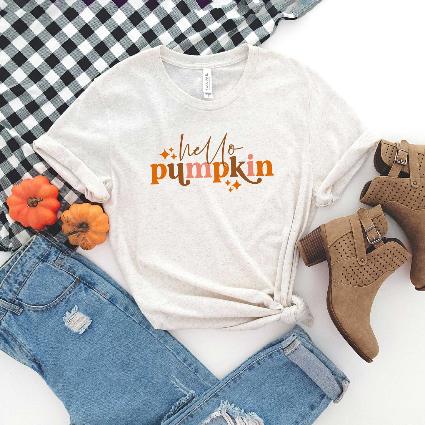 Hello Pumpkin Stars | Short Sleeve Graphic Tee