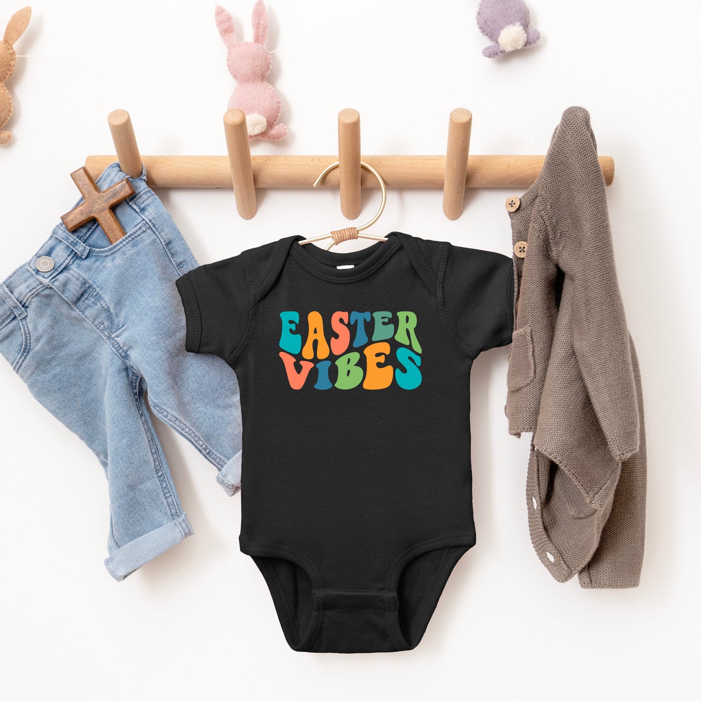 Easter Vibes Wavy | Baby Graphic Short Sleeve Bodysuit