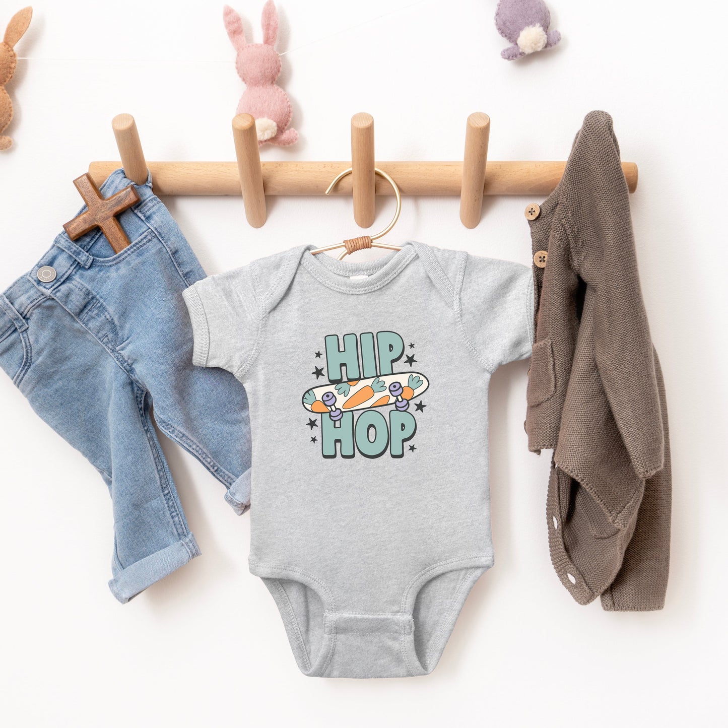 Hip Hop Skateboard | Baby Graphic Short Sleeve Bodysuit