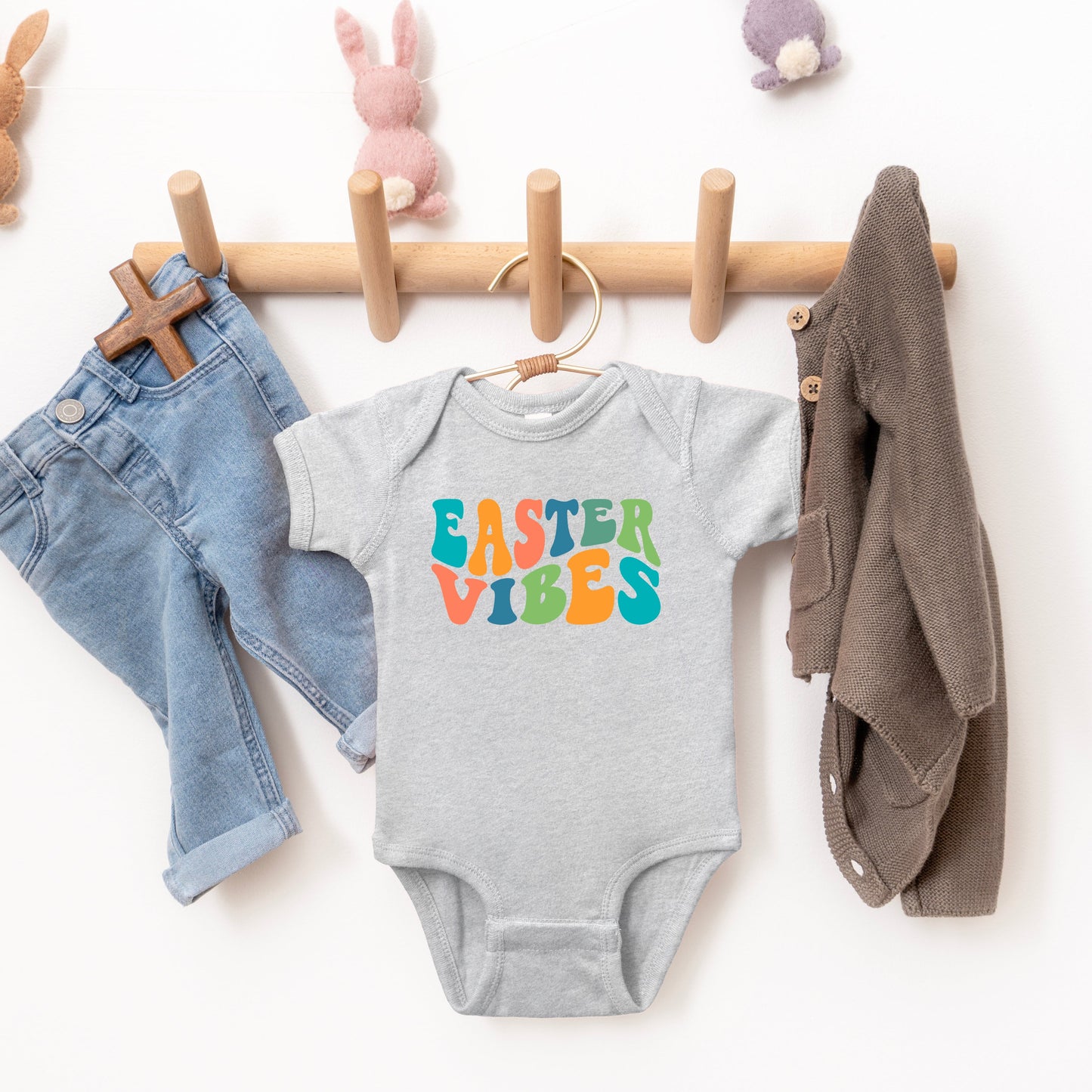 Easter Vibes Wavy | Baby Graphic Short Sleeve Bodysuit