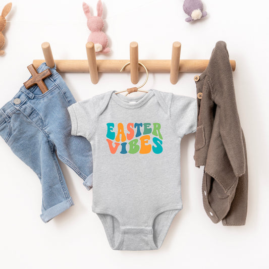Easter Vibes Wavy | Baby Graphic Short Sleeve Bodysuit