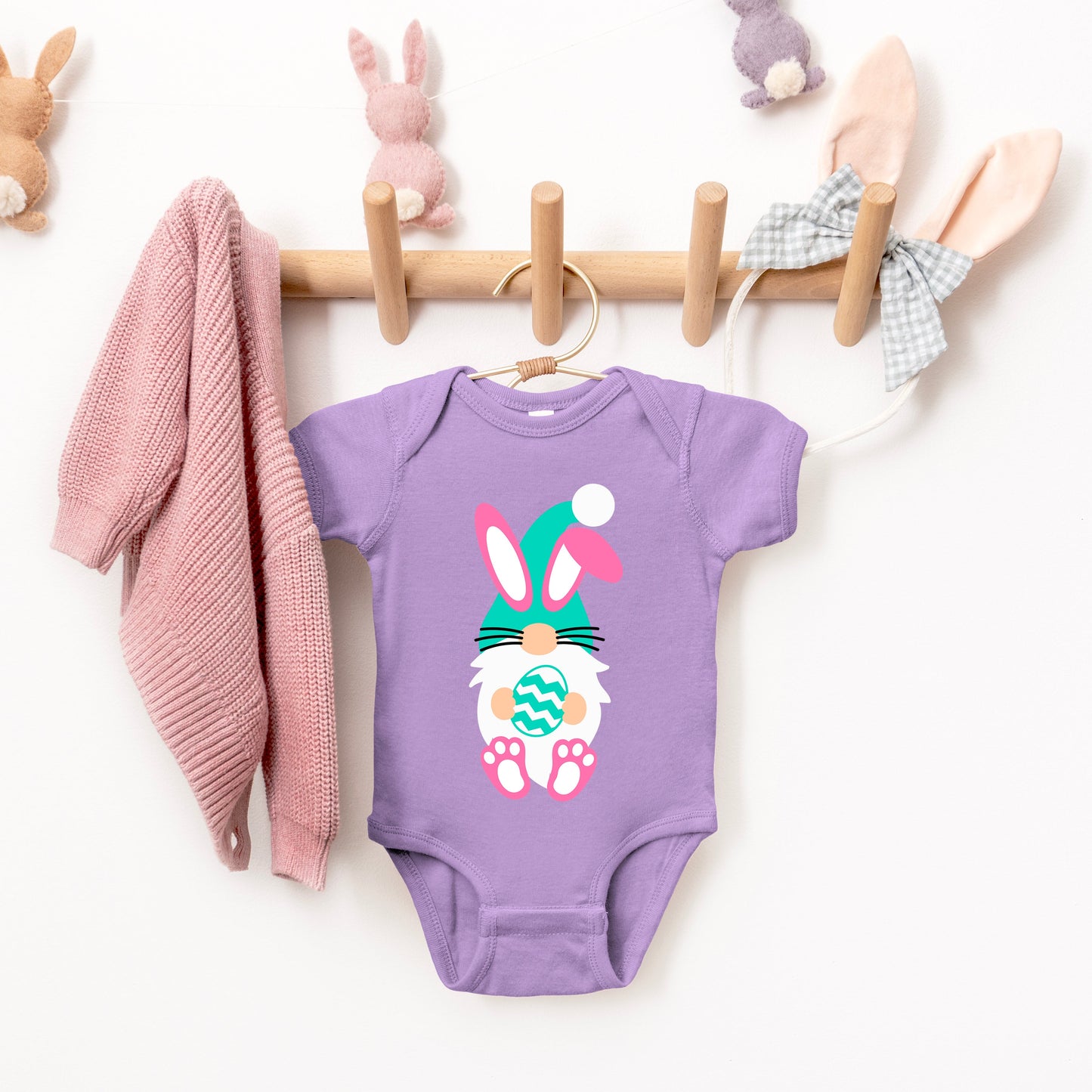 Gnome Bunny | Baby Graphic Short Sleeve Bodysuit