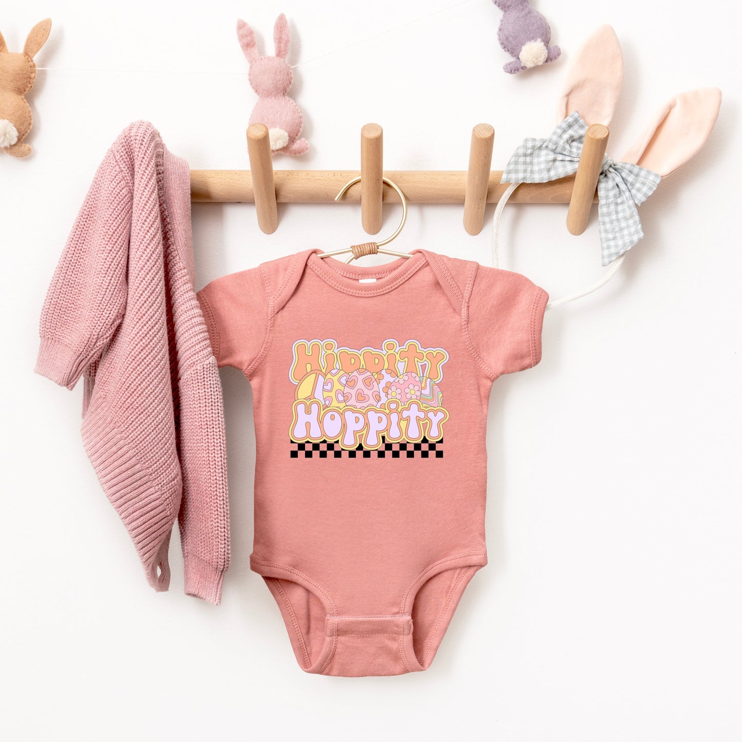 Hippity Hoppity Eggs | Baby Graphic Short Sleeve Bodysuit