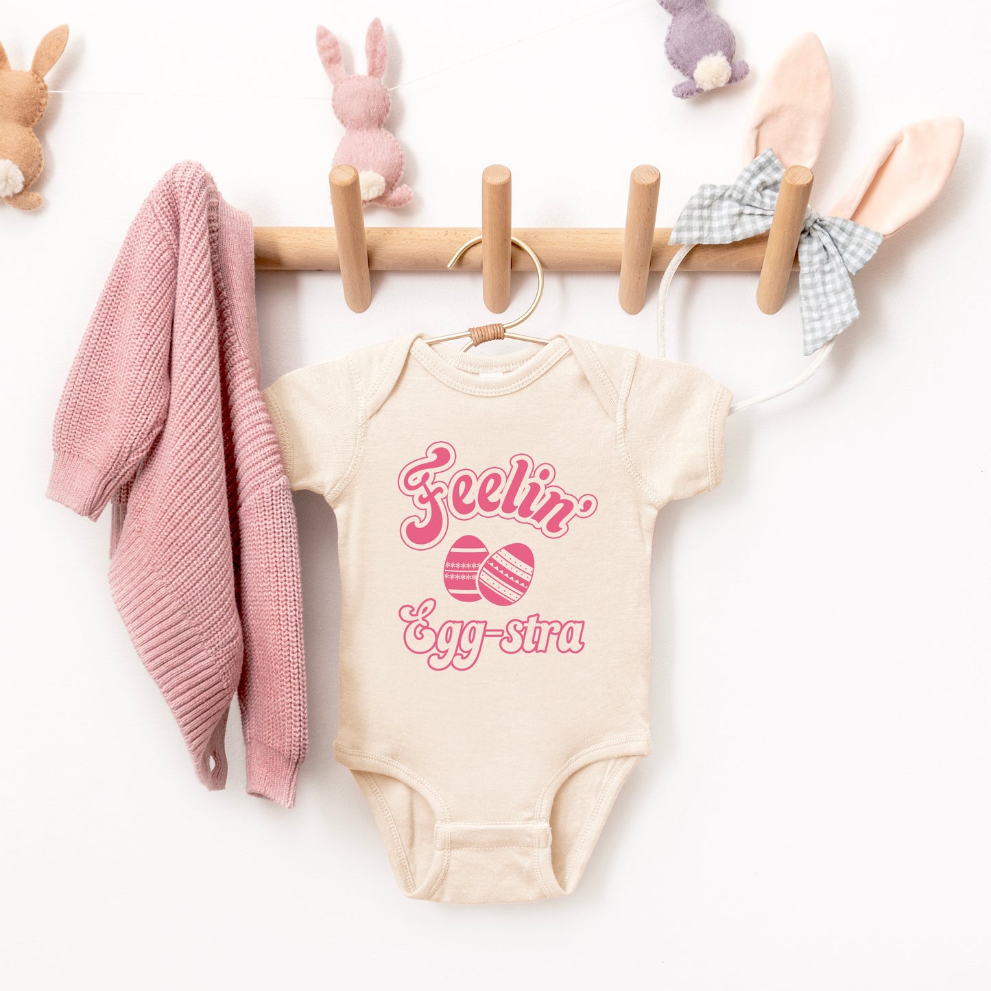 Feelin' Eggstra | Baby Graphic Short Sleeve Bodysuit