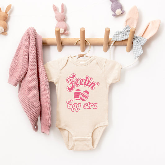 Feelin' Eggstra | Baby Graphic Short Sleeve Bodysuit