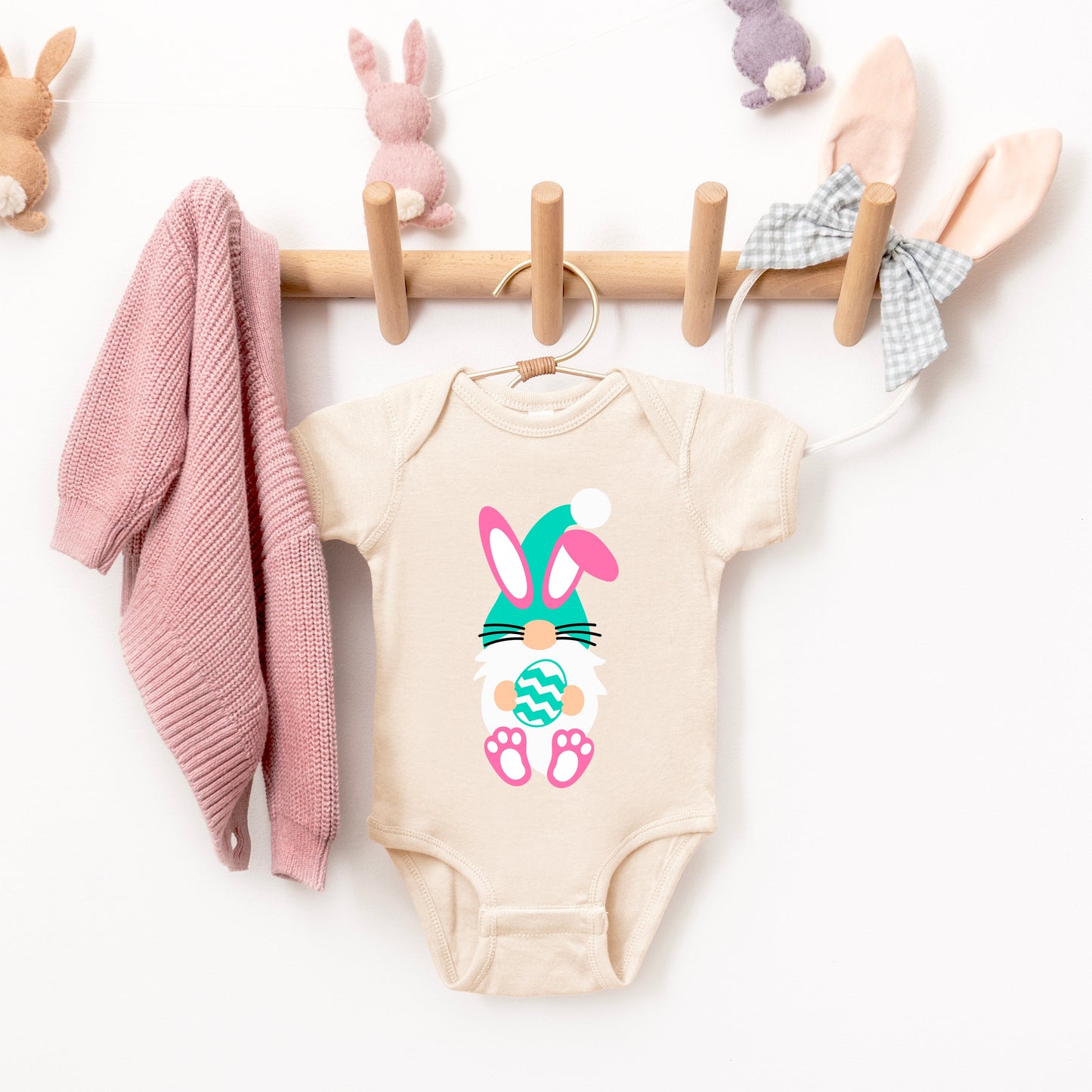 Gnome Bunny | Baby Graphic Short Sleeve Bodysuit