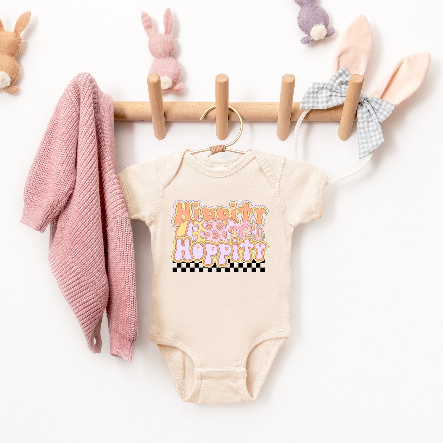 Hippity Hoppity Eggs | Baby Graphic Short Sleeve Bodysuit