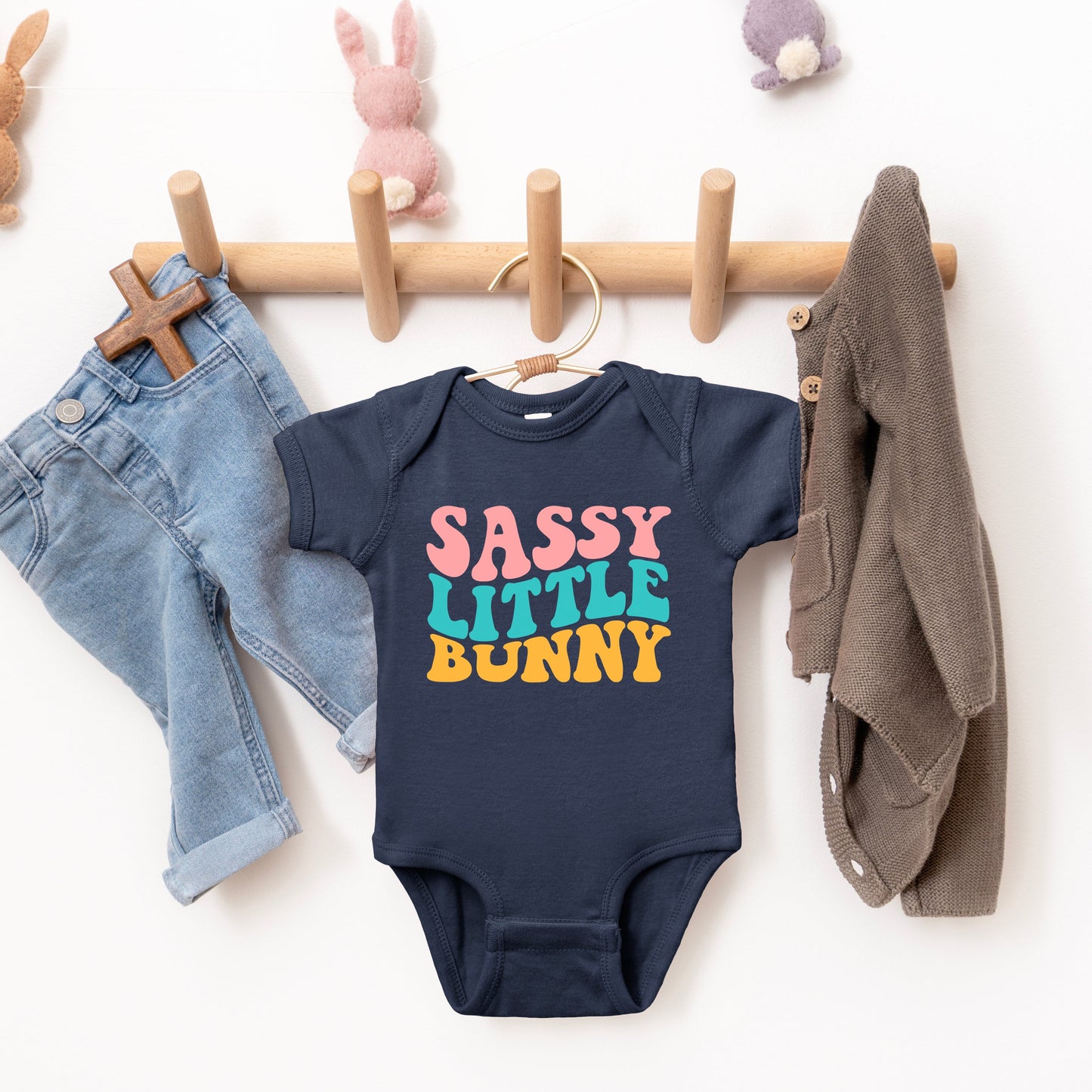 Sassy Little Bunny | Baby Graphic Short Sleeve Bodysuit