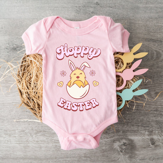 Hoppy Easter Chick Colorful | Baby Graphic Short Sleeve Bodysuit