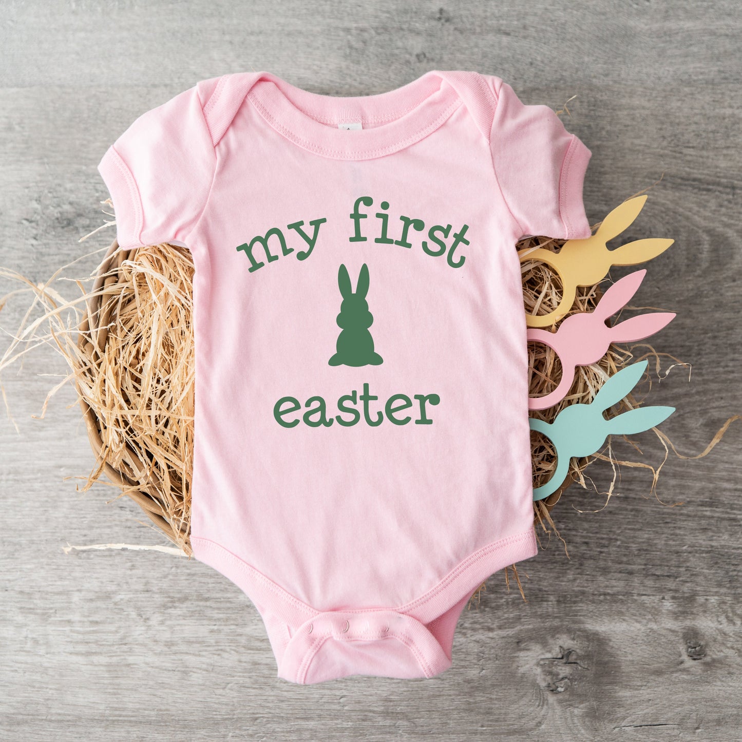 Bunny First Easter | Baby Graphic Short Sleeve Bodysuit