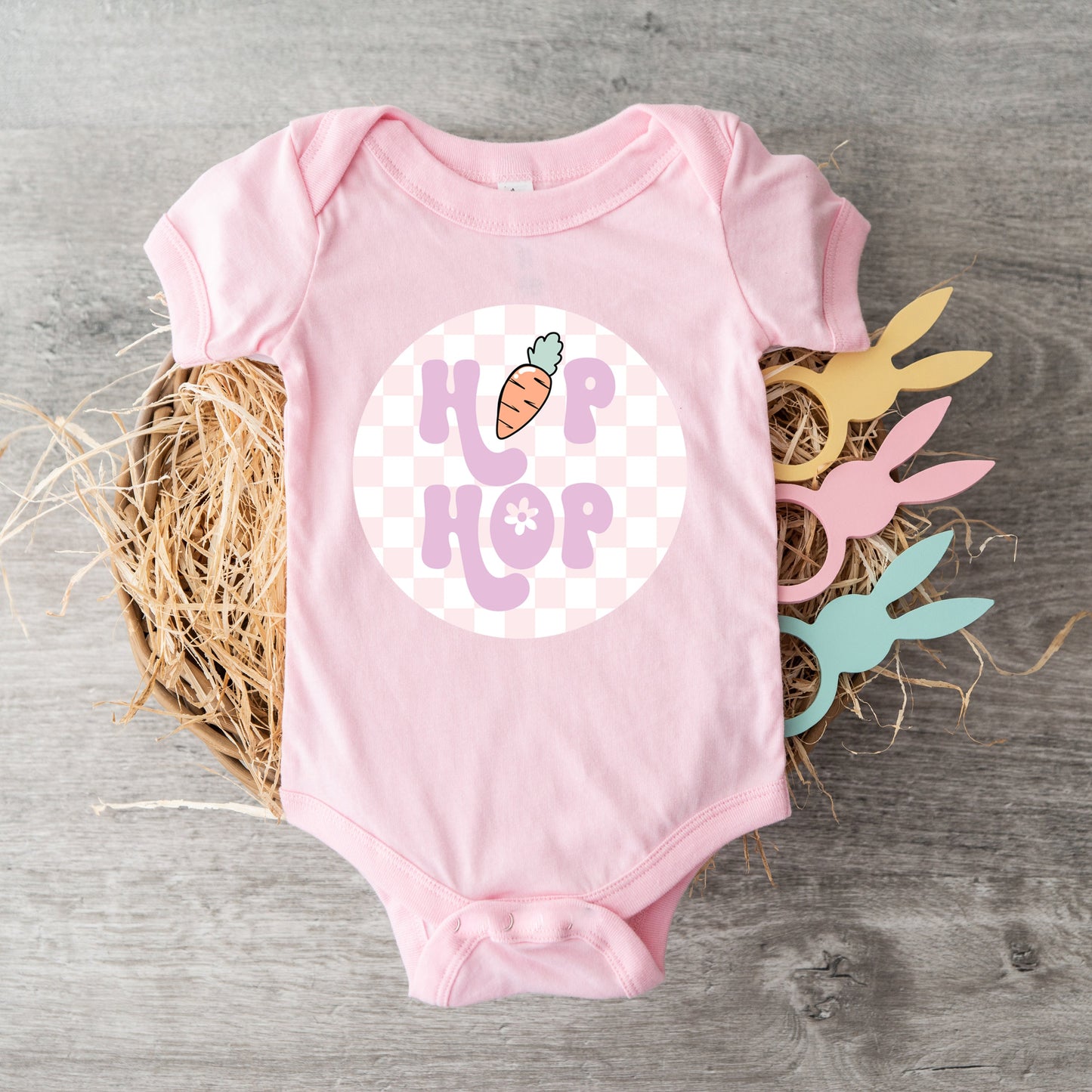 Checkered Hip Hop | Baby Graphic Short Sleeve Bodysuit