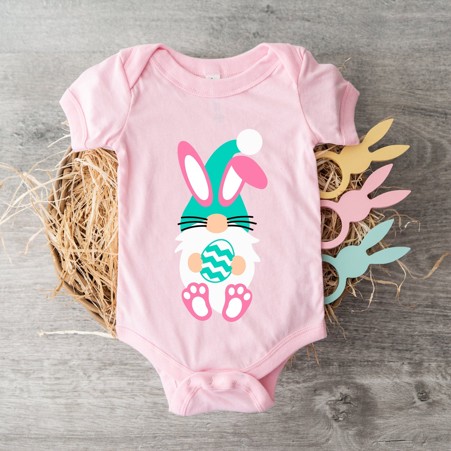 Gnome Bunny | Baby Graphic Short Sleeve Bodysuit