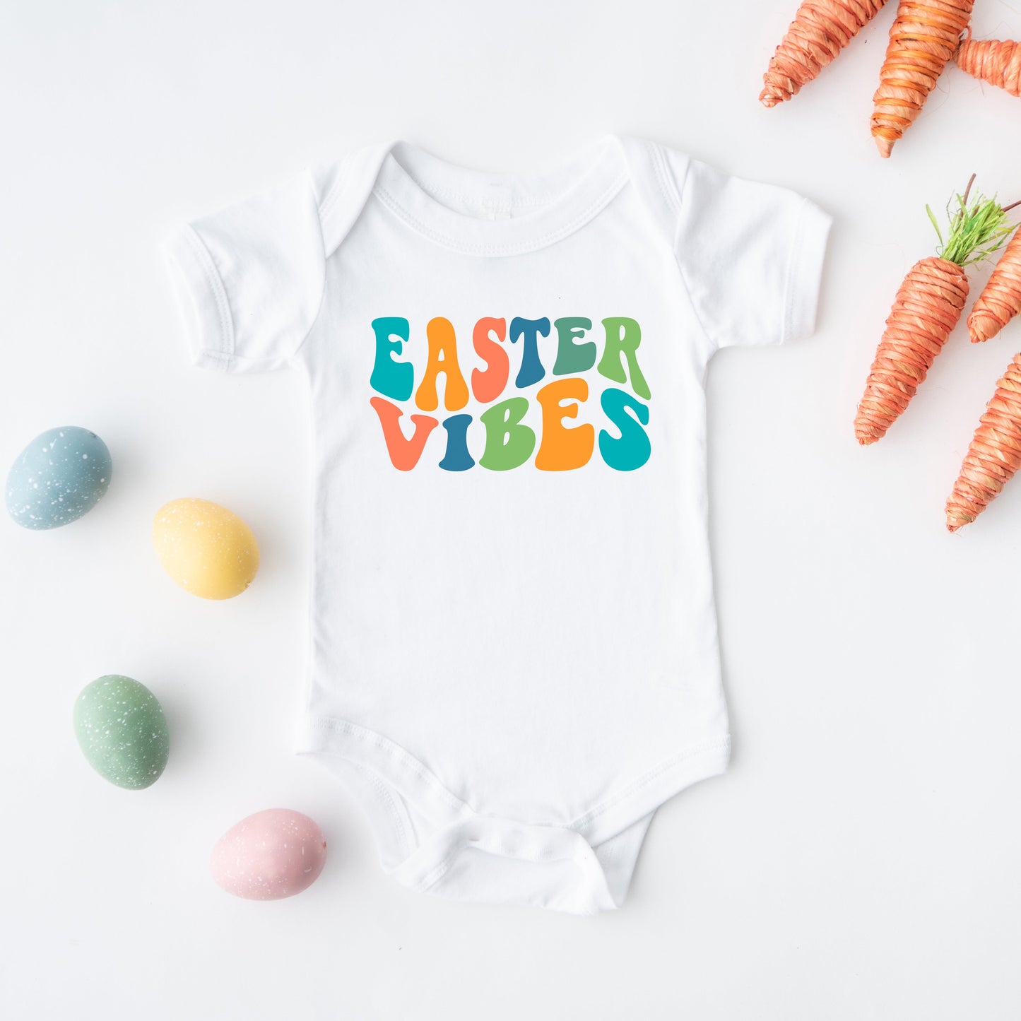 Easter Vibes Wavy | Baby Graphic Short Sleeve Bodysuit