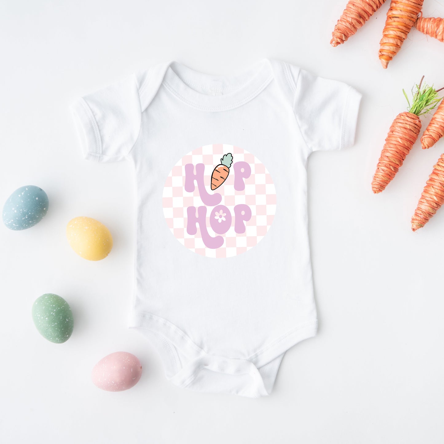 Checkered Hip Hop | Baby Graphic Short Sleeve Bodysuit