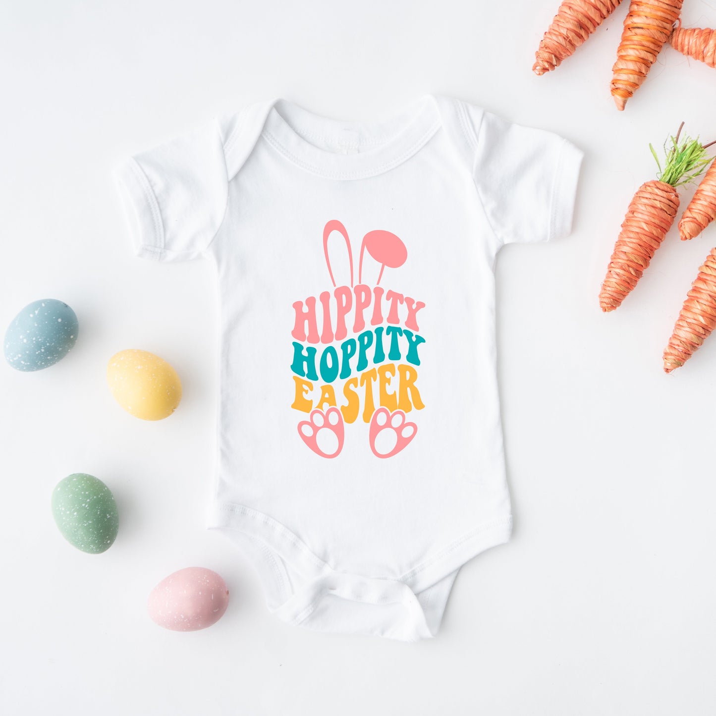 Hippity Hoppity Easter | Baby Graphic Short Sleeve Bodysuit