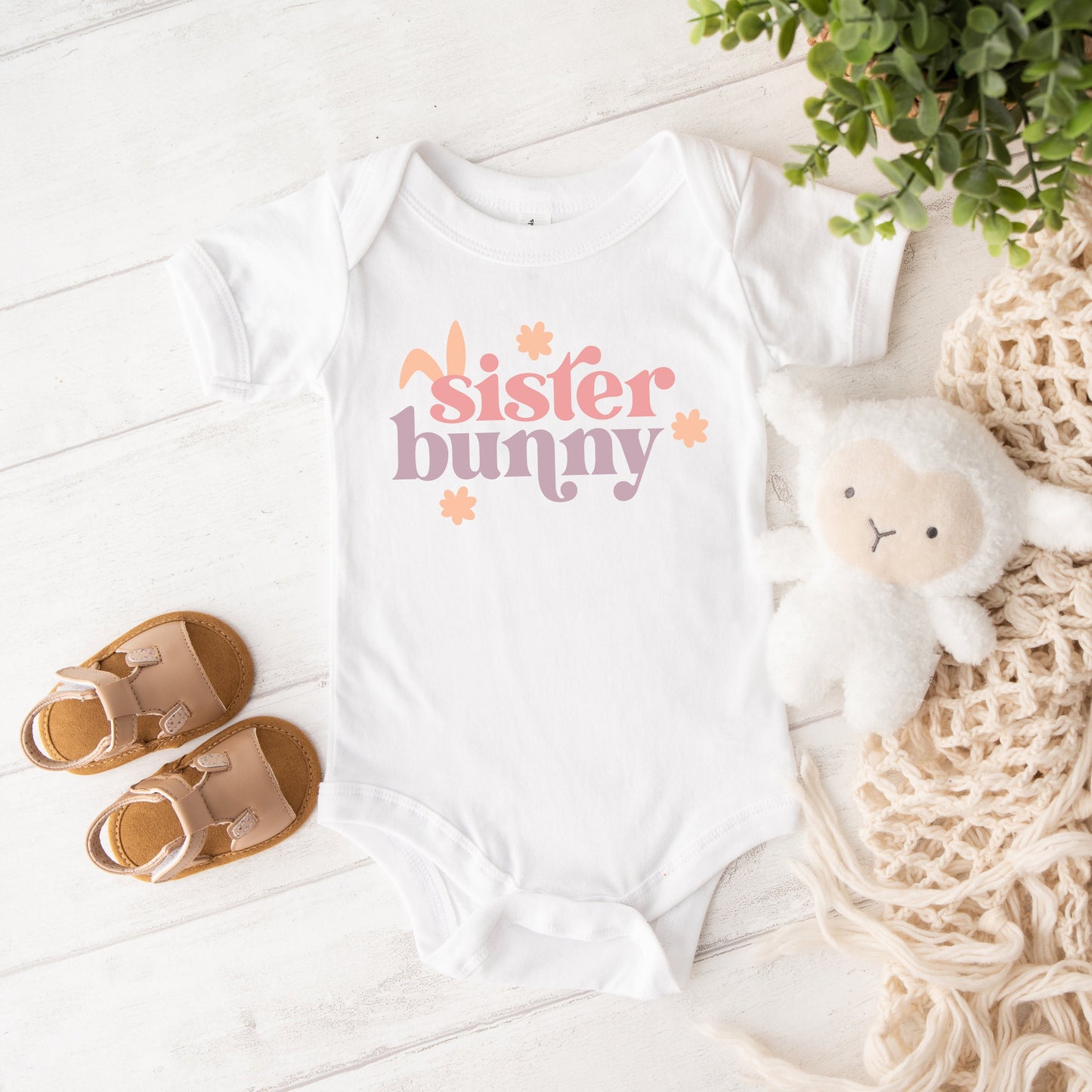Sister Bunny | Baby Graphic Short Sleeve Bodysuit