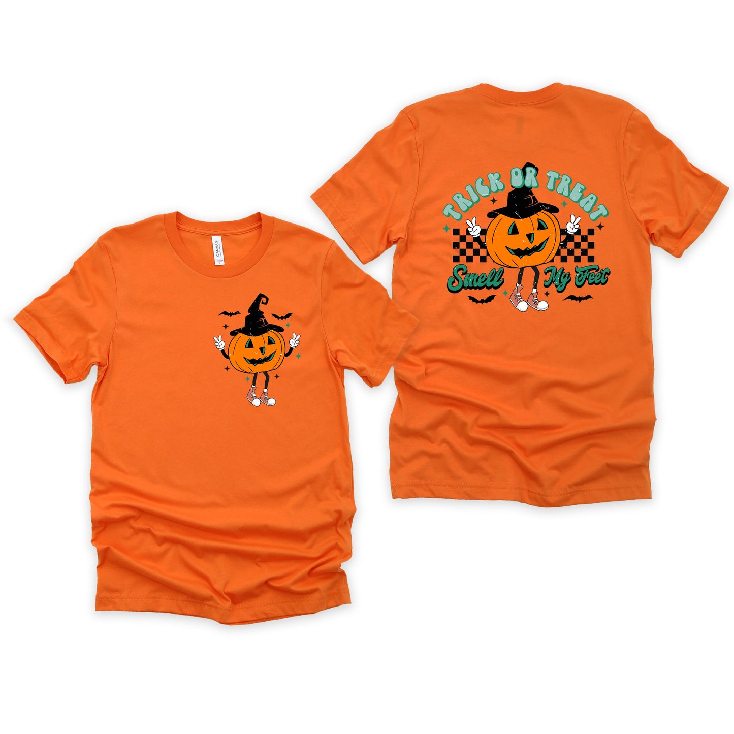 Smell My Feet Pumpkin | Short Sleeve Crew Neck | Front and Back Ink