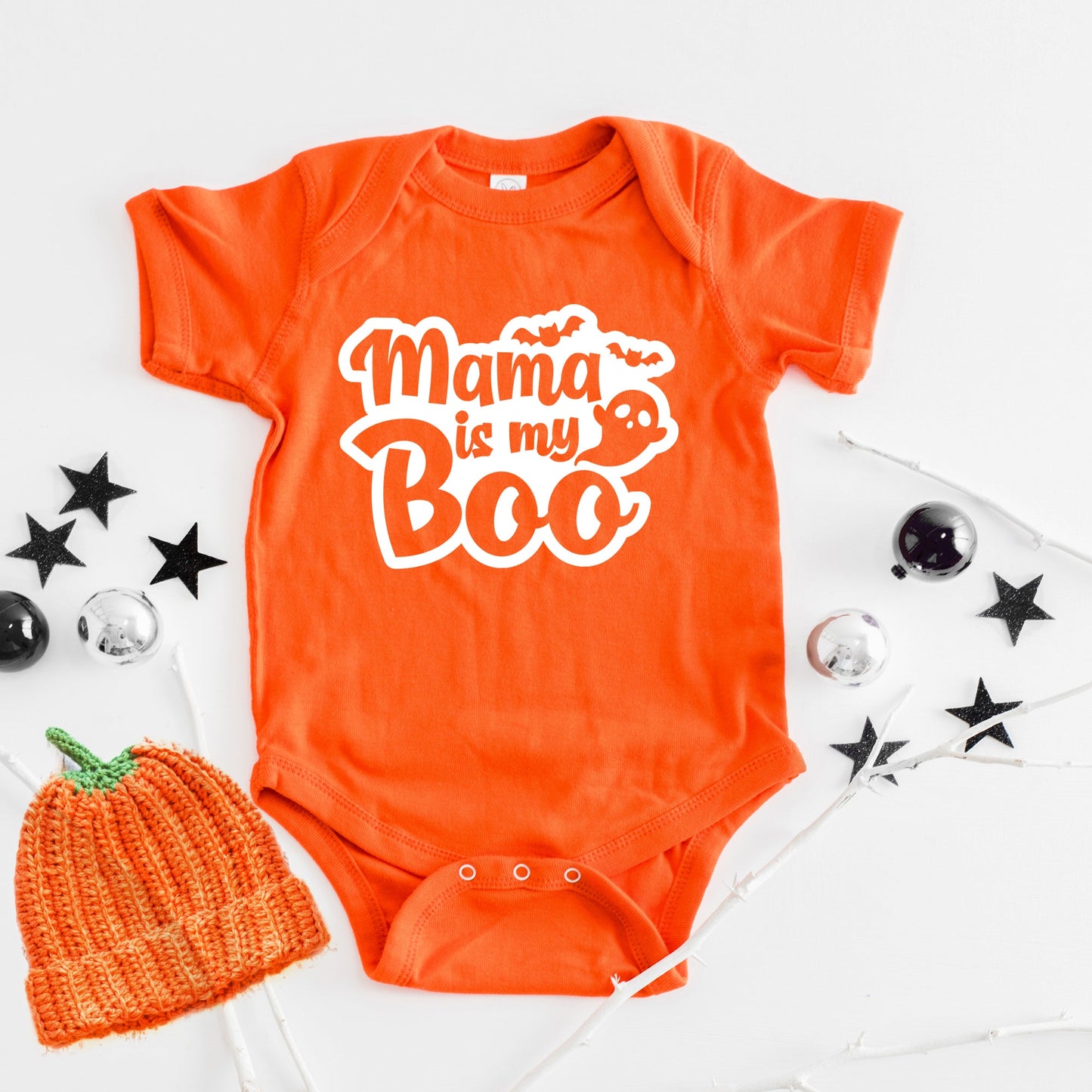 Mama Is My Boo Ghost | Baby Graphic Short Sleeve Bodysuit