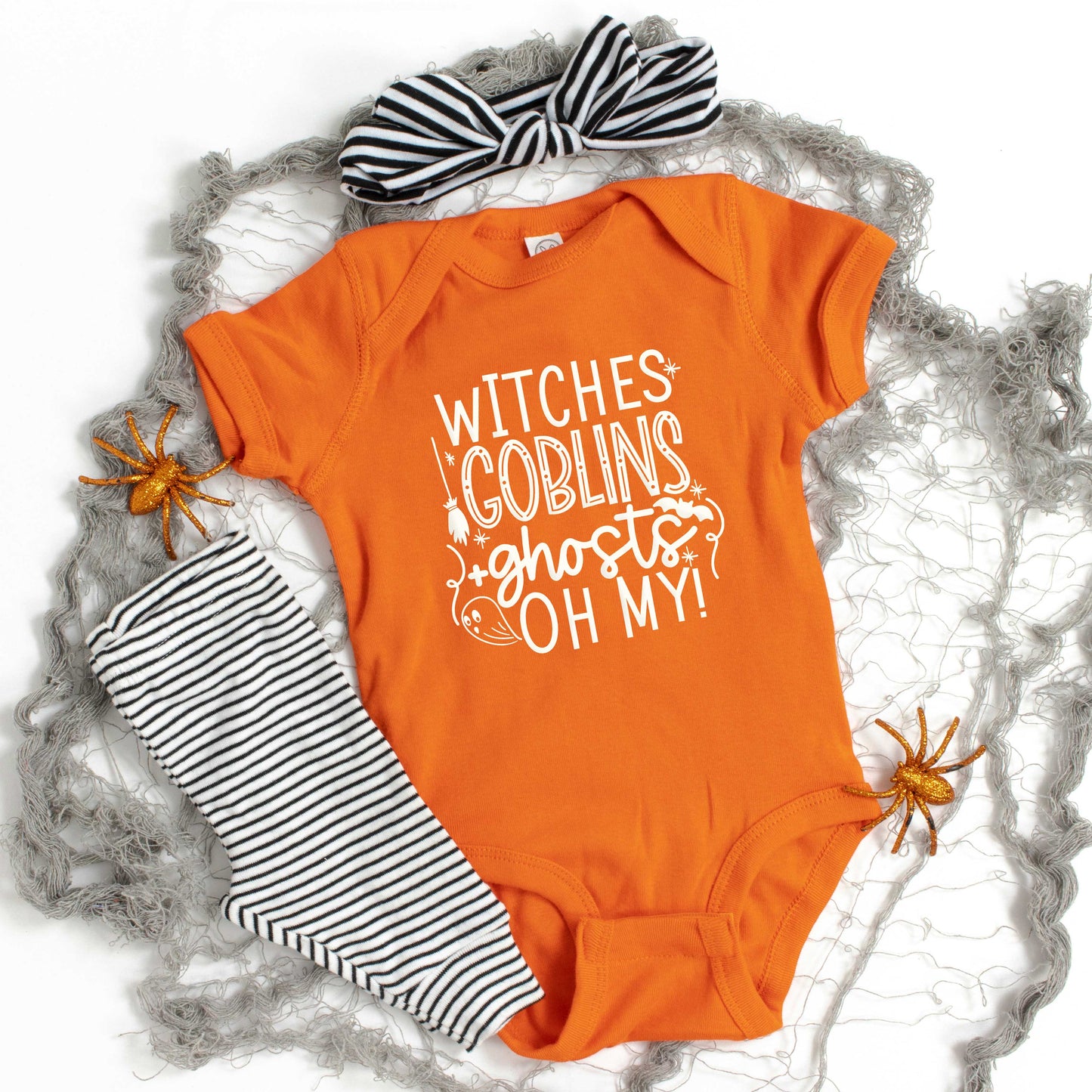 Witches Goblins Ghosts | Baby Graphic Short Sleeve Bodysuit