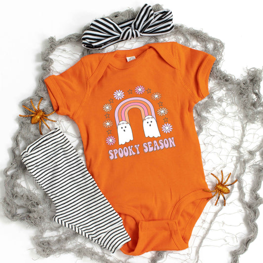 Spooky Season Rainbow | Baby Graphic Short Sleeve Bodysuit