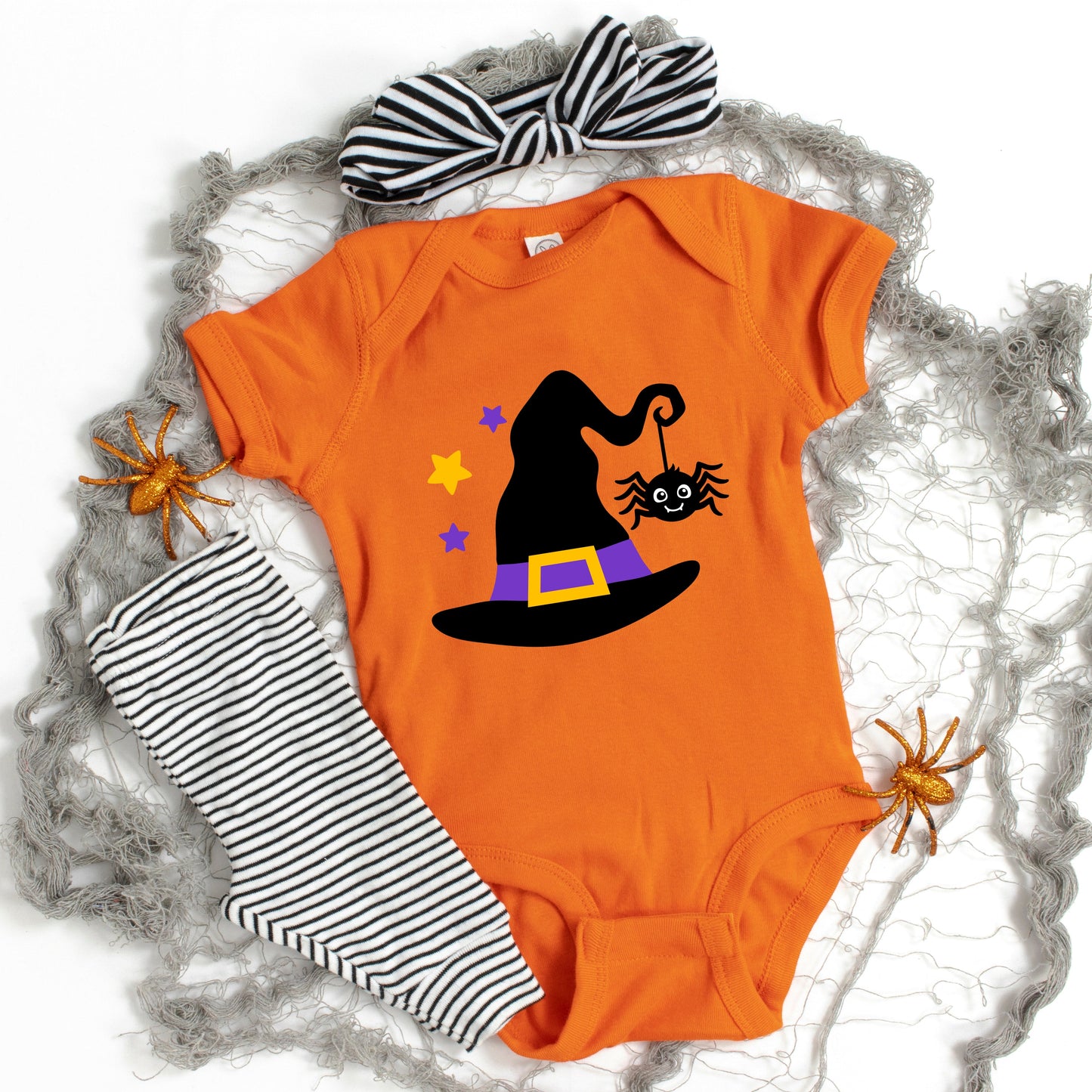 Witch And Spider | Baby Graphic Short Sleeve Bodysuit