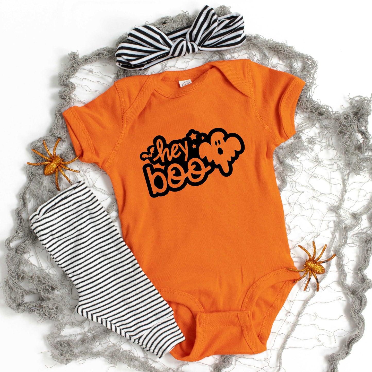 Hey Boo Ghost | Baby Graphic Short Sleeve Bodysuit