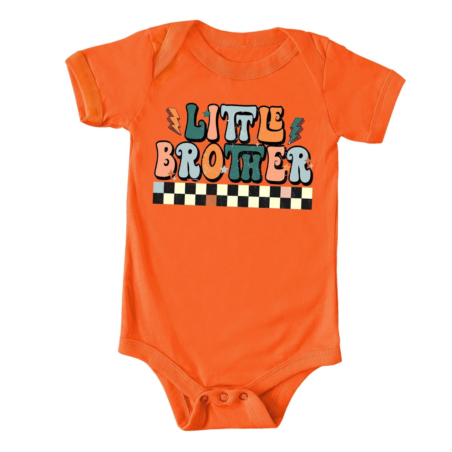 Little Brother Checkered | Baby Graphic Short Sleeve Bodysuit